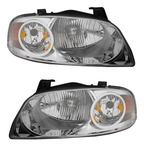 Par Faro Nissan Sentra 2004 2005 2006 Faros Fondo Cromo Desc