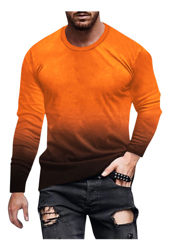 Blusa En Forma De Z Para Hombre, Camiseta De Color Degradado