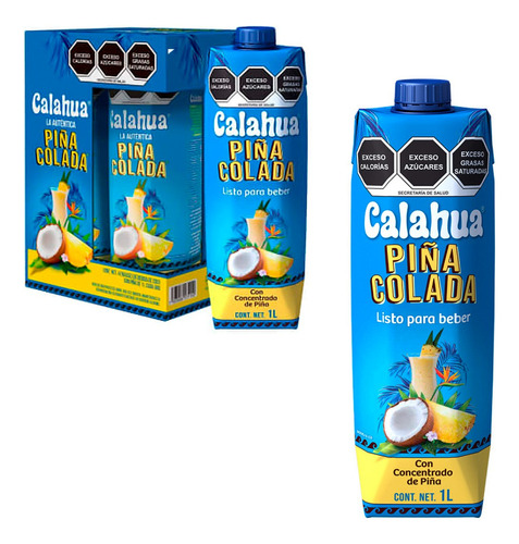 Calahua Piña Colada Pack 4 Piezas 1 Litro C/u