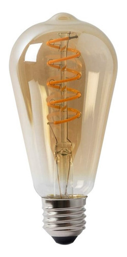 Imagen 1 de 3 de Bombillo Edison Vintage Espiral Pera Led Color De La Luz Amarillo