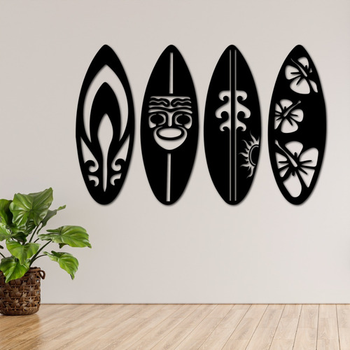 Imagen 1 de 10 de Cuadro Madera Moderno Calado Decorativo Mdf Tablas De Surf