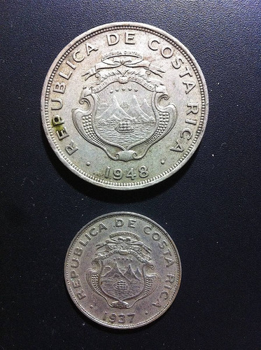 3 Monedas Costa Rica 1937 & 1948  Sin Circular Gemas