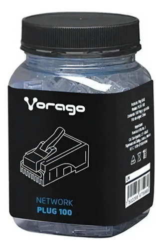 Plug Vorago Plug-100 Rj45 Cat5 Bote 100 Pzas