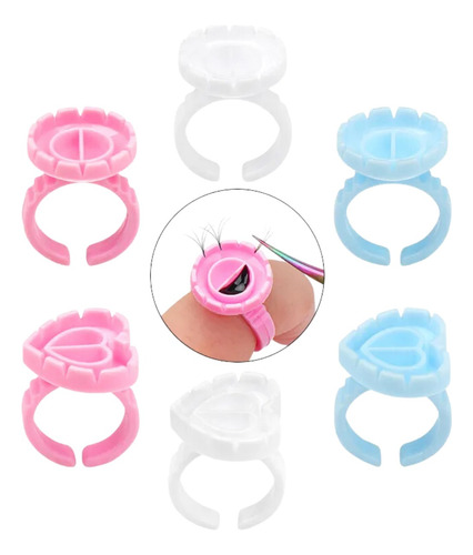 Anillo Para Pegamento Pestañas Soporte Ajustable Set