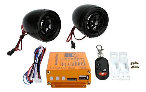 Sistema De Sonido Mp3 Para Motocicleta Con Alarma Fm Usb Sd