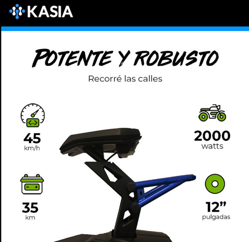 Moto Electrica Kasia Predator Motor 2000watts 45km/h 30km