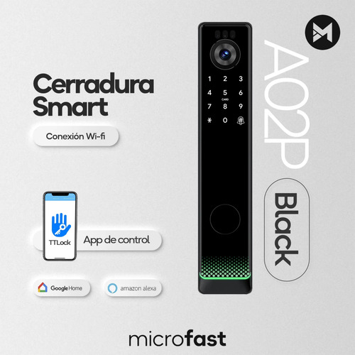 Cerradura Inteligente Wifi Reconocimiento Palma Smart A02p