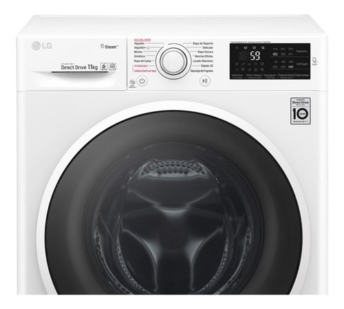 Lavarropas Frontal LG 11 Kg Wm11wbs6 - Garantía Oficial