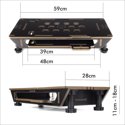 Eleva Monitor Regulable Pc-notebook Con Porta Celu-estante