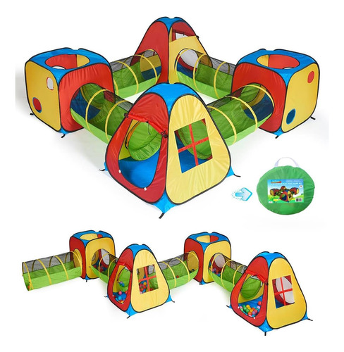 Utex 8 En 1 Pop Up Children Tent Tent House Con 4 Túnel, 4 Y