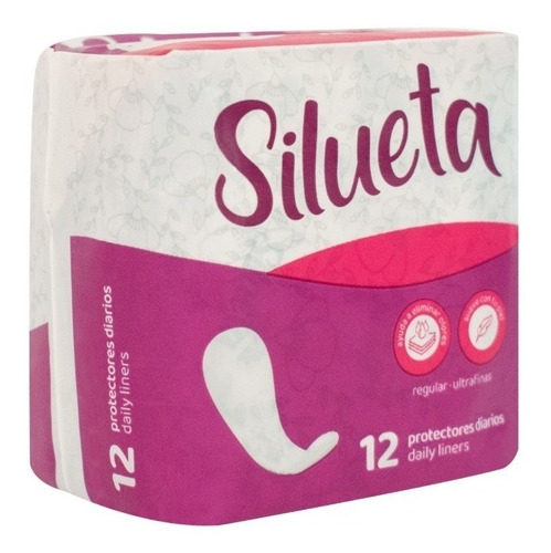 Imagen 2 de 3 de Protectores Diarios Silueta Bulto 48 Und