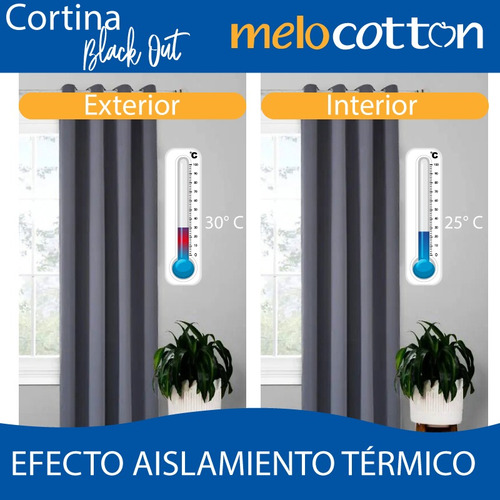 Imagen 6 de 10 de Cortinas Blackout 275cm Ancho X 215cm De Largo En 2 Paneles
