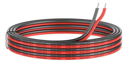 Cable Elctrico De Silicona De 10 Awg, 2 Conductores, Lnea De