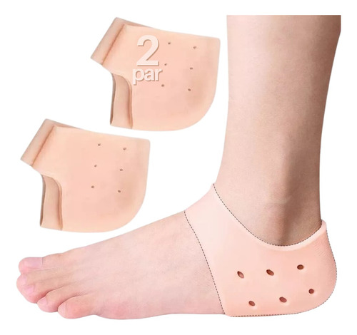 2 Par Talonera Gel Almohadilla Talón Silicona Protectora Pie
