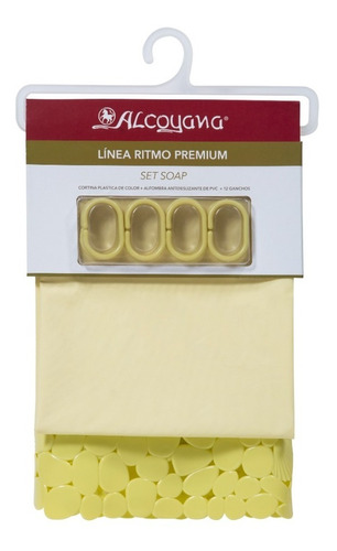 Imagen 1 de 6 de Set De Baño Alcoyana Soap Cortina Ganchos Alfombra