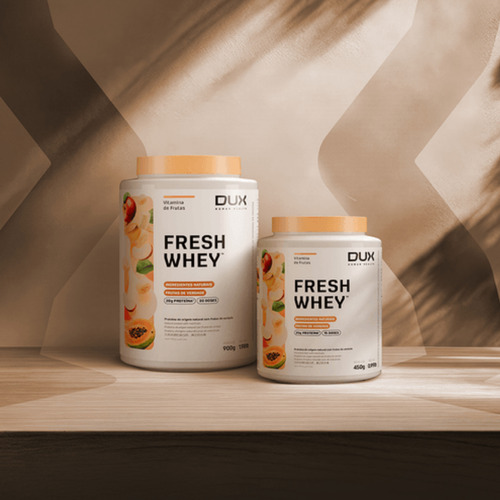 2x Sache Whey Protein Fresh Dux Vitamina De Frutas 29g