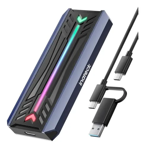 Inateck Carcasa Ssd Sata M.2 Nvme Con Rgb, Usb 3.2