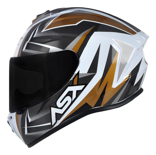 Capacete Asx Draken Vector Branco Dourado + Viseira Fumê Tamanho do capacete 62-XL