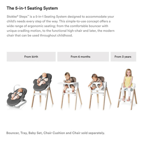 Stokke Steps Set Set Cushion Nordic Grey Pasos De Accesorios