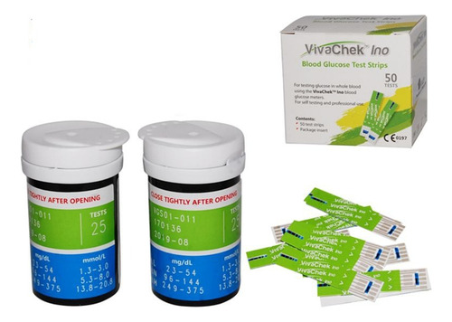 Tiras Vivacheck, 50 Tirillas Kit Gluco