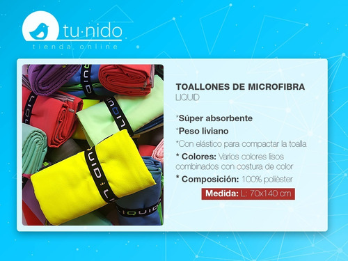 Toallon Microfibra Secado Rapido Deportivo Gym 60x130 Liquid