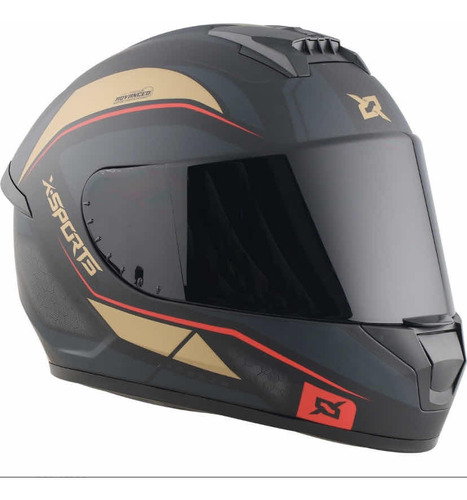 Casco X-sports M63 Broker Negro Y Oro