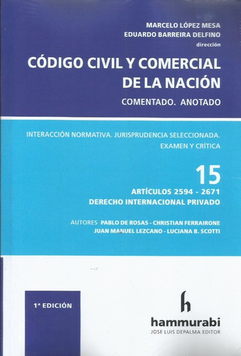 Código Civil Y Comercial 15 López Mesa 