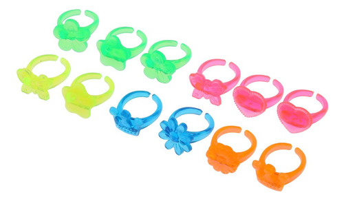 12 Piezas De Color Mezclado Niños Anillos De Plástico