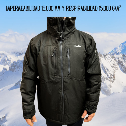 Campera De Nieve Nexxt Rider Hombre Ski Snow Impermeable Negro L