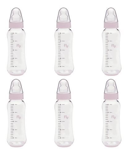 Fly Baby Mamadeira Silicone Fantasia 250ml (kit C/06)