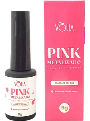 Esmalte Em Gel Pink Metalizado 9g Vólia