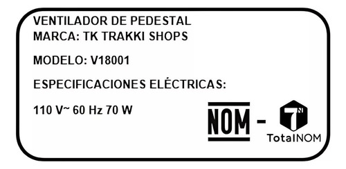 Ventilador De Piso 20'' V20106 Trakki Shops.