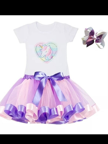 Falda Unicornio Tutu Con Polera