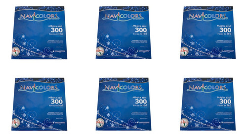 Serie Navideña 300 Led Luz Azul Cable Azul 13 Mts 6 Pzas