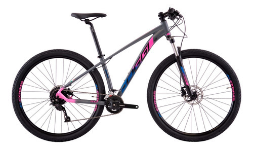 Bicicleta Aro 29 Oggi Big Wheel 7.0 2023 Mtb Tamanho 17 Cor Grafite/Azul/Pink Tamanho do quadro M - 17