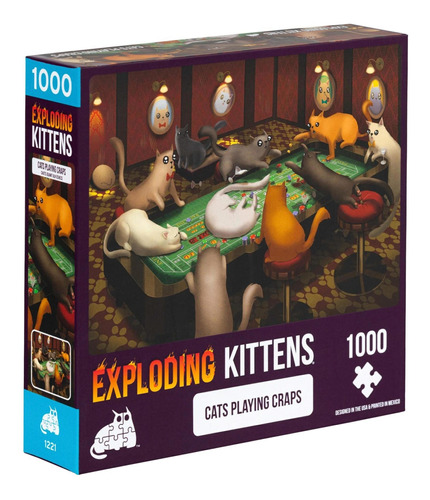 Puzzle Exploding Kittens 1000 Piezas: Cats Playing Craps
