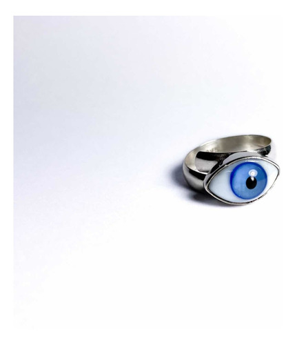 Anillo Ojo Turco Plata .925 Base Ajustable