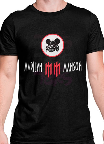 Polera Marilyn Manson Log Calavera Rock Metal Ters