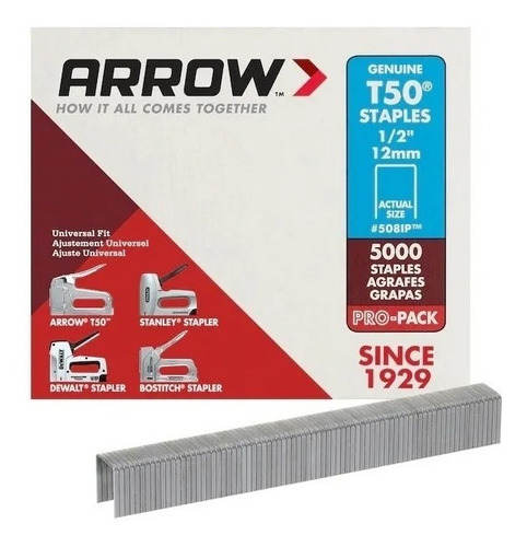 Grapas Arrow Calibre 18 De 1/2 In X 3/8 (5000 Pzs)