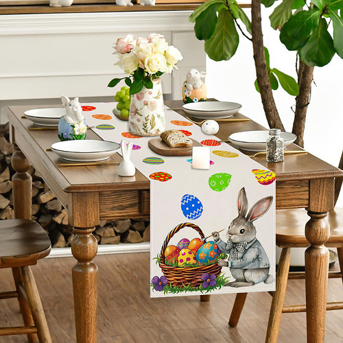 Mesa 3d 4001 Con Bandera De Conejo De Pascua Para Decoración