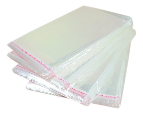 Saco Plástico Transparente Pp Adesivado 18x25 +3cm Aba 100un