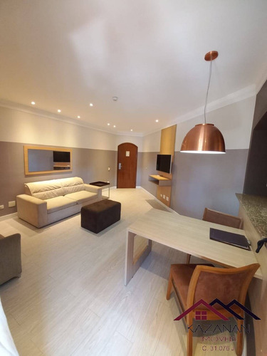 Imagem 4 de 15 de Apartamento Flat 1 Dormitório (suite) - Gonzaga - Santos - 5517