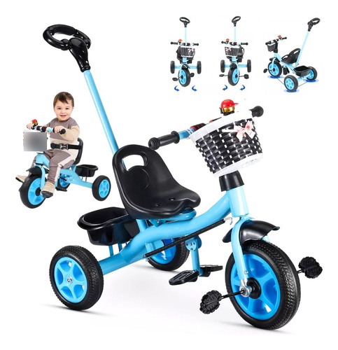 Triciclo Para Niños Y Niñas Plegable Portátil Multifuncional