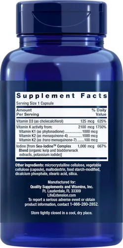 Vitaminas D K Y Yodo Marino 90 Cápsulas Paquete 2