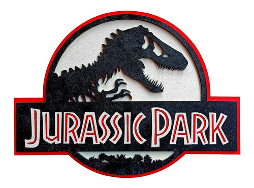 Jurassic Park Logo Cuadro Madera Mdf Pintado Vofi.arg