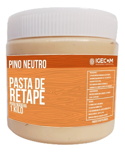 Masilla Retape Neutro 1000 Gr Para Madera