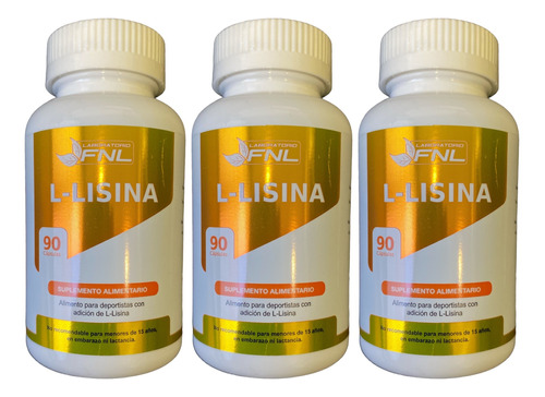 Pack X3 L-lisina 90 Caps 600 Mg Envio Gratis