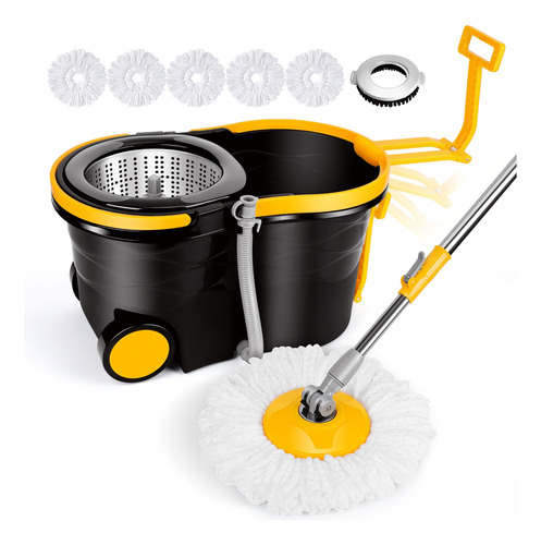 Sistema De Limpieza De Pisos Spin Mop Bucket Con Escurridor