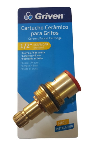 Vastago O Cartucho Cerámico 1/2 PuLG 45mm De Griferia Griven
