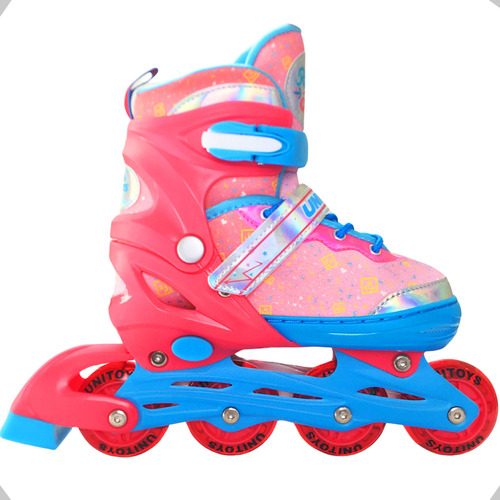 Patins Inline Infantil Com Kit Proteção Completo Com Led